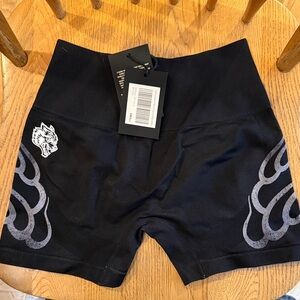 Darc Sport Black Bike Shorts with Wolf and Gray Accents